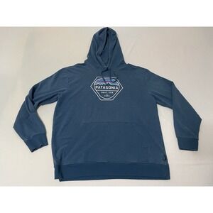 Men's PATAGONIA Fitz‎ Roy Hex Midweight Hoody Sweatshirt 39492 Blue Large